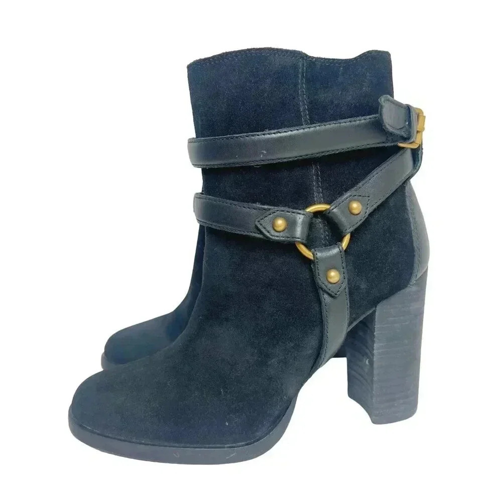 UGG Dandridge Black Suede Harness Boot Women's Size 6